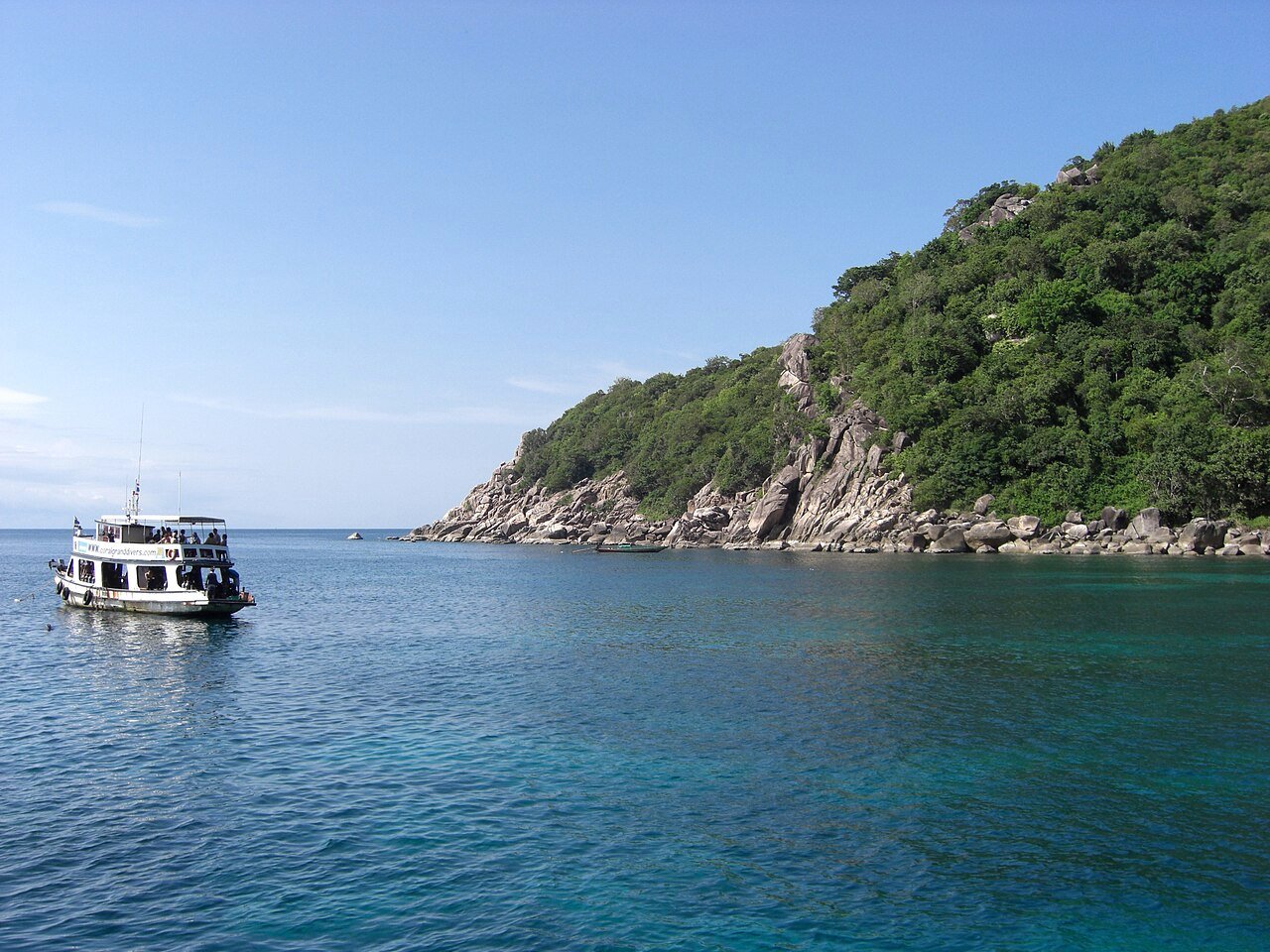 Mango Bay at Koh Tao from a diver boat, Thailand